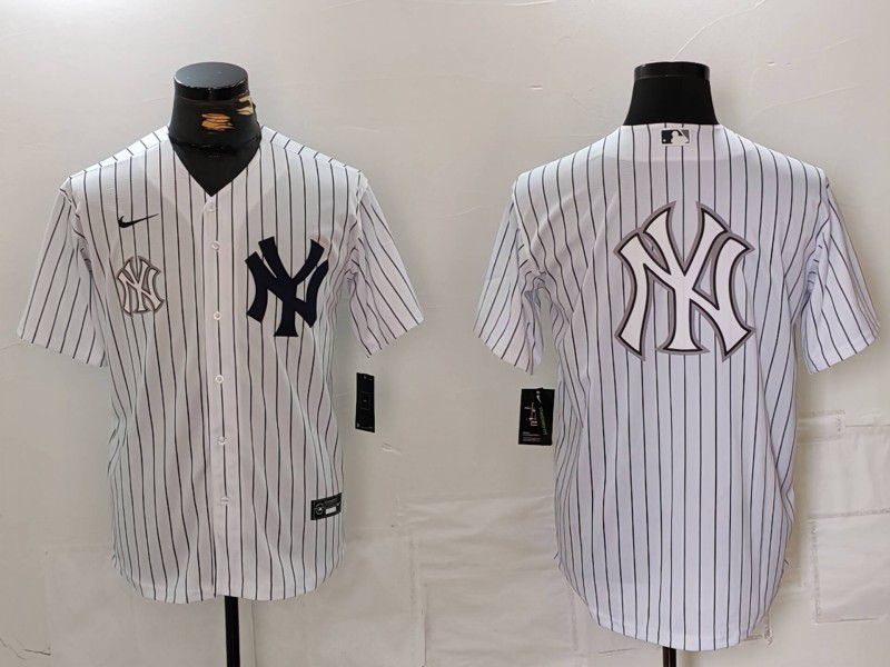 Men New York Yankees Blank White Stripe Game 2024 Nike MLB Jersey style 17->new york yankees->MLB Jersey